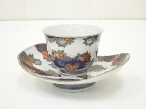 オールド深川　染錦菊文汲出碗皿